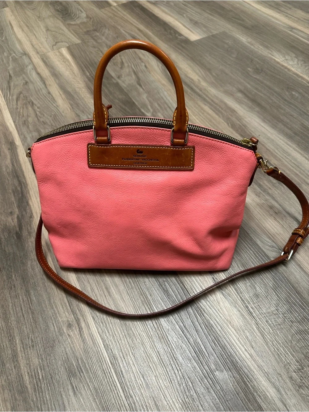 Dooney & Bourke Pink Florentine Vacchetta Leather Satchel